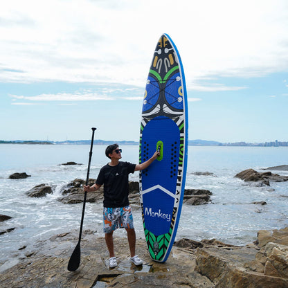 [UK Direct]  Inflatable Stand up Paddle Board Surfboard Complete Paddleboard Accessories Adjustable Paddle, Pump, ISUP Travel Backpack, Leash, Waterproof Bag, Adult Paddle Board SUPFR02A